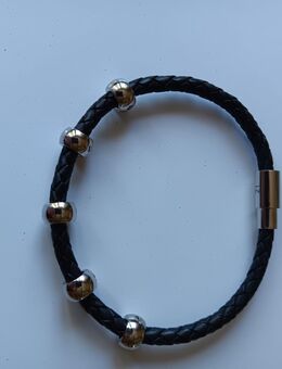 Police Armband Damen/Herren Leder-Edelstahl - Kolkwitz