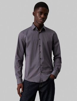 Calvin Klein Businesshemd POPLIN STRETCH SLIM SHIRT mit Kentkragen, Logoprint auf Brusthöhe