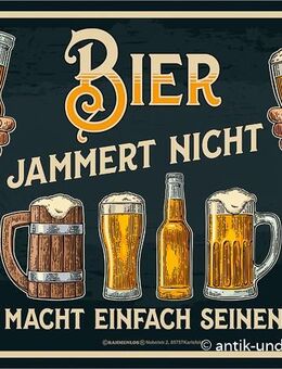 Lustiges Blechschild Bier jammert nicht Getränke Bar Kneipe 17x22 cm - Hamburg