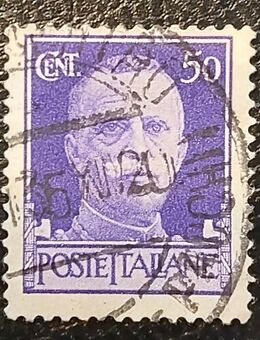 Briefmarke POSTE ITALIANE, King Viktor, 50 Cent, gestempelt - Leverkusen