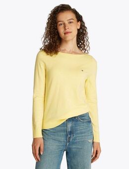 Tommy Hilfiger Strickpullover CO JERSEY STITCH BOAT-NK SWEATER mit Tommy Hilfiger Logo-Flag am Ärmel