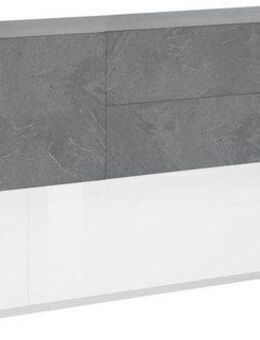 INOSIGN Sideboard Coro, Kommode, Schrank, Kredenz, grifflos mit Einlegeböden, 1 Klappe,4 Türen,2 Schubkästen Doppeltiefe, Breite 220