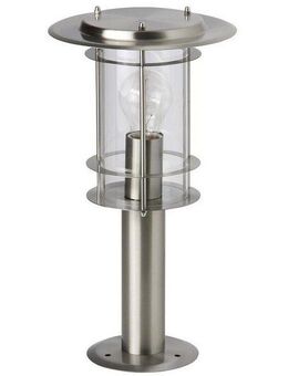 Brilliant Sockelleuchte YORK, ohne Leuchtmittel, 40cm Höhe, E27 max. 40W, LED geeignet, aus rostfreiem Edelstahl