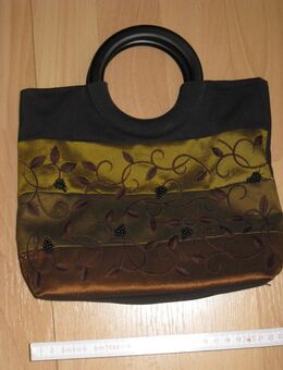 Handtasche, Stoff, Trachten-Look, dreifabrig, mit Rankenapplikationen, neu, nie genutzt - Sehnde