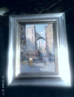 G. Battini "Strasse von Alassio Ligurien Italien " ital. Ld Maler XX Jhd - Sternenfels