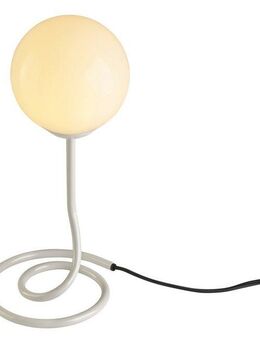 my home Tischleuchte Silas, ohne Leuchtmittel, Ø 15 cm, Materialmix - Metallfuß mit weißem Glasschirm