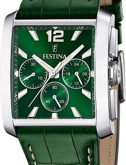 Festina Chronograph F20636/3, Armbanduhr, Quarzuhr, Herrenuhr, Stoppfunktion, Lederarmband