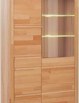 Home affaire Vitrine Silkeborg teilmassiv, schöne grifflose Optik