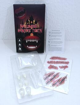 Set: 3 Paar Vampirzähne | Reißzähne mit Pelletkleber ✮NEU✮ - Dresden