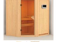 Karibu Sauna Tomke, BxTxH: 170 x 151 x 198 cm, 68 mm, (Set) 3,6-kW-Bio-Plug & Play Ofen mit externer Steuerung