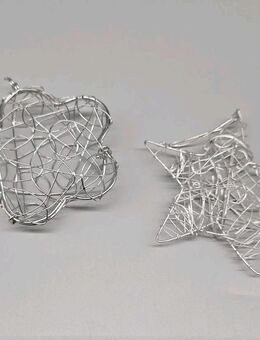 Sterne Weihnachtsschmuck Deko Weihnachten Stern zum Hängen Silber Metall 11-12cm - Essen