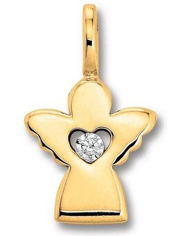 ONE ELEMENT Kettenanhänger Zirkonia Engel Anhänger aus 333 Gelbgold, Damen Gold Schmuck Engel