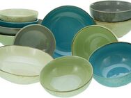 CreaTable Schale NATURE COLLECTION, Steinzeug, (Set, 12-tlg), Salatschale, Müslischale, Servierschale, im Set, für 4 Personen