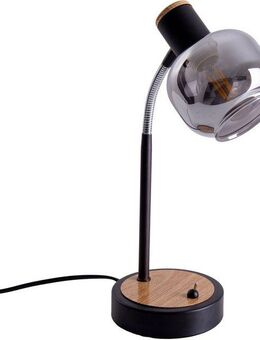 näve Tischleuchte Fumoso, Ein-/Ausschalter, Leuchtmittel wechselbar, ohne Leuchtmittel, Tischleuchte >>Fumoso<<,excl.1xE14 max.40W,schwarz/natur,Smoking Glass
