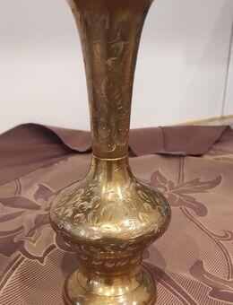 Orientalische Vase graviertes Blumenmuster Messing - Köln