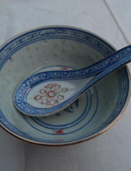 chinesische Reisschale mit Löffel - Kolkwitz