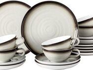 Seltmann Weiden Teeservice Geschirr-Set, 18 Teile, Terra Corso, klein (18-tlg), 6 Personen, Porzellan, Relief/Corso, Made in Germany