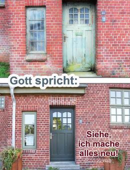Postkarten Jahreslosung 2026 - 10er-Pack - Renovierte Haustür - Karten zur Jahreslosung - Jahreslosungskarten der Edition Katzenstein - Wilhelmshaven