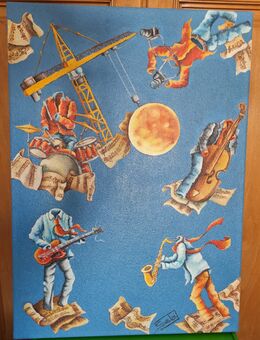 Surreales Gemälde italienischer Künstler Alessandro Sala handsigniert 50x70 cm - Gründau