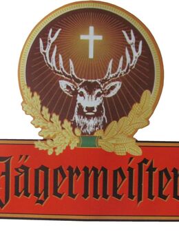 Jägermeister - Scheiben Aufkleber 19,5 x 18,3 cm - beitseitig Sichtbar - Doberschütz