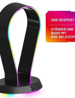 Stealth LED Headset Ständer mit USB Ports Gaming-Headset Zubehör (12 RGB Beleuchtungseffekte)