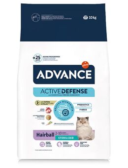 2 kg gratis! 10 kg Advance Trockenfutter - Sterilized Hairball