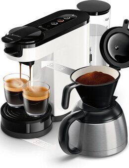 Philips Senseo Kaffeepadmaschine Switch HD6592/04, 2-in-1 Pad und Filterkaffee, 1l Kaffeekanne, aus 26% rec. Plastik