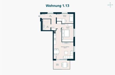 Neubau: 3-Zimmer-Wohnung mit Südbalkon