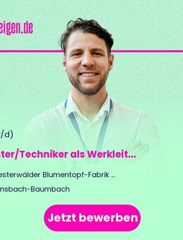 Meister/Techniker als Werkleiter in der Keramikproduktion (m/w/d) - Ransbach-Baumbach