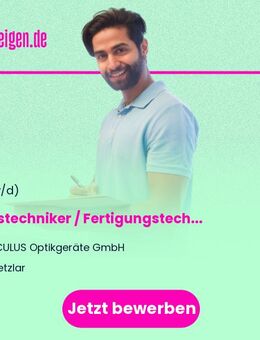 Messtechniker / Fertigungstechniker / Industriemechaniker als Anlagenbediener Qualitätssicherung (gn) - Wetzlar