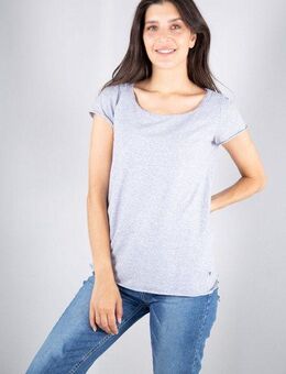 Please Jeans T-Shirt M00A mit Please Metal-Label und leicht angeschnittenen Saumabschlüssen
