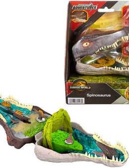 Mattel® Spielfigur Jurassic World, Rebirth, Micro Compact Spinosaurus, mit interaktiven Funktionen