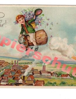 Alte Grußkarte „Prosit Neujahr!“, gelaufen 1909 - Landsberg