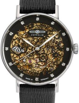 ZEPPELIN Automatikuhr Princess of the Sky 7461-2, Mechanische Uhr, Armbanduhr, Damenuhr, Lederarmband, Made in Germany