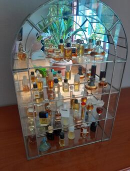 Gebrauchter Setzkasten aus Glas mit 34 Flacon Miniaturen, wunderschön - Essenbach