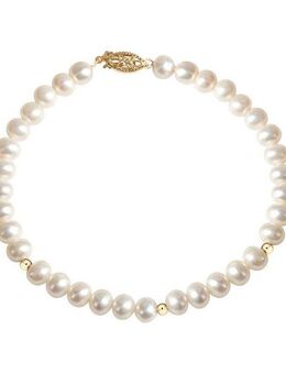 Fascination by Ellen K. Armband Gold 585 mit weißen Perlen 20cm