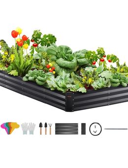 Komplett Set Hochbeet Pflanzbeet Metall Gemüsebeet Pflanzkasten 240x120x28cm - Wuppertal