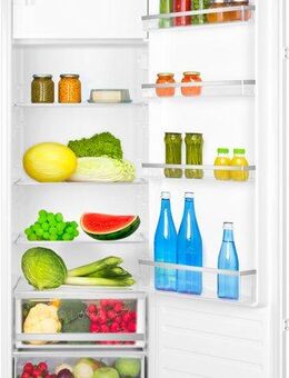 Amica Einbaukühlschrank EKSS 367 201, 176,9 cm hoch, 54 cm breit, Silberne Applikationen im Innenraum