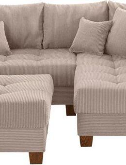 Home affaire Ecksofa Rice L-Form, B: 216 cm, Set, Set: Sofa & Hocker, mit 3 Zierkissen, Federkern