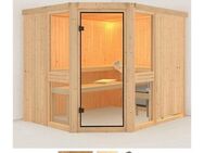 Karibu Sauna Aline 3, BxTxH: 231 x 196 x 198 cm, 68 mm, (Set) 9-kW-Ofen mit integrierter Steuerung