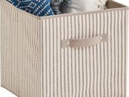 Zeller Present Aufbewahrungsbox Stripes, faltbar, Vlies, beige