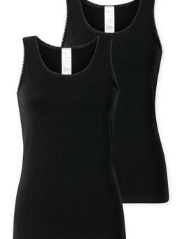 Schiesser Unterhemd Modern Multipacks (2er Pack) mit schmalem Spitzenband, Single Jersey, bequem