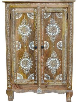 Home affaire Highboard Gullaba, Kommode, Hand bemalt, Breite/Höhe 80/120 cm