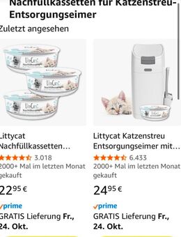 Katzenstreu, Entsorgung Eimer plus Nachfüll Kassetten - Pressig