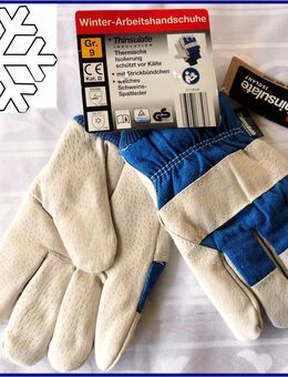 NEU ! Warme gefütterte Thermo Nappa Leder - Baumwolle Winter Arbeitshandschuhe Gr. L 9 Garten Marke Thinsulate Handschuh Tulpenstolz - Hamburg