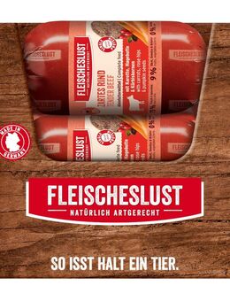 Fleischeslust Classic 15 x 200 g - zartes Rind mit Hagebutte, Karotte & Kürbiskernen