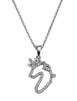 Zeeme Kette mit Anhänger 925/- Sterling Silber Einhorn Zirkonia