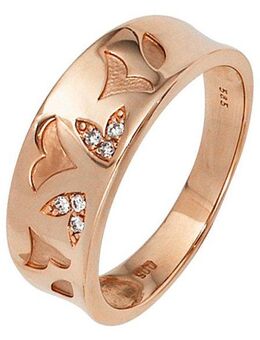 JOBO Diamantring, 585 Roségold mit 6 Diamanten