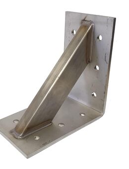 Edelstahl Winkel 15x15cm verstärkt Schwerlast Bauwinkel Befestigung Halter - Bönebüttel