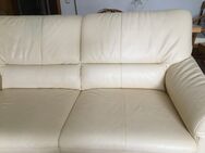 Echtleder Sofa, hellbeige, TOP - Unterschleißheim